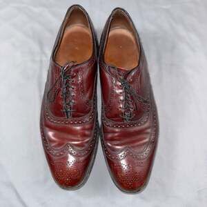 Allen Edmonds McAllister Wingtip Oxford Merlot Leather Shoes Size 13 D